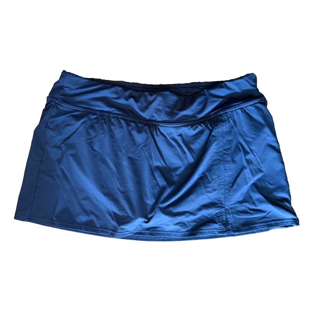 LANDS END Womens Swim SKIRT w/ Attached Panty BLUE Size 12